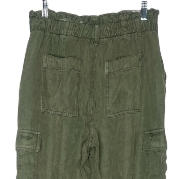 American Eagle Women’s Cargo Pants Army‎ Green Paper Bag Waist Size 6 Short - Picture 4 of 6